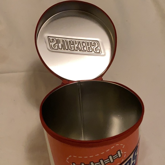 2003 Snickers Football Tin Canister (Empty) With Zippered Lid - Picture 3 of 7